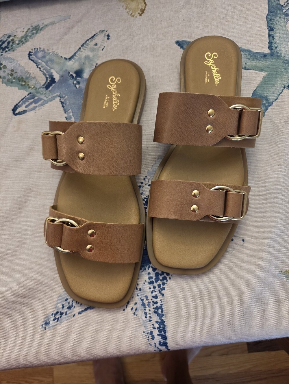 ✨‎ Seychelles "Admire Me" Double Strap Leather Slide Sandals ✨